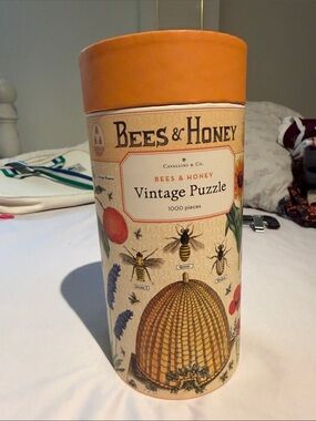 Vintage Puzzle - Orange Lid Cylindrical Box, 1000 pcs
